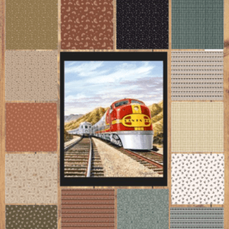 Train Panel Fabric and 19 print Bundle 1/2 Yard or 1 Yard Cuts
