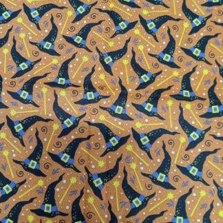 Halloween Witches Hat Orange Cotton Fabric