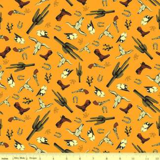 John Wayne Go West Honey Cotton Fabric