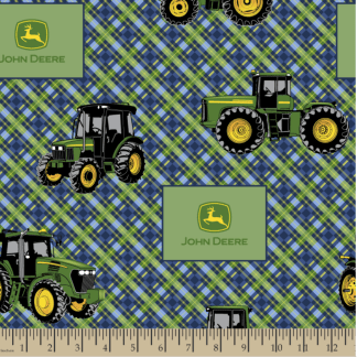 Handmade Placemat Or Table Runner John Deere Diagonal Plaid Blue