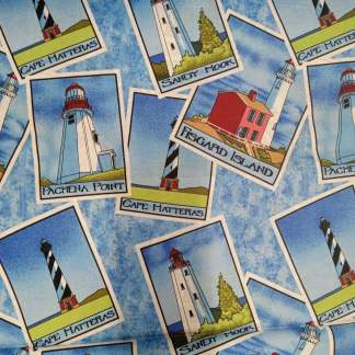 Lighthouses Ocean Cotton Fabric