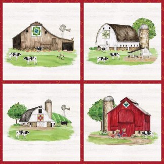Spring Barn Quilts Pillow Panel