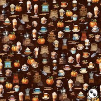 Autumn Spice Coffee Brown Cotton Fabric
