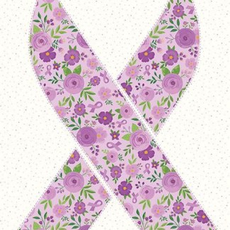 Strength In Lavender Ribbon Cotton Panel