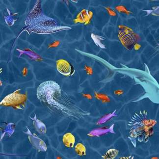 Treasures at Sea Spaced Sealife Cotton Fabric