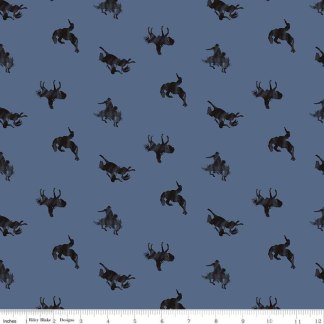 Back of the Chutes Broncos Denim Cotton Fabric