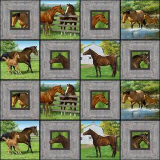 Horse Summer Breeze Cotton Fabric