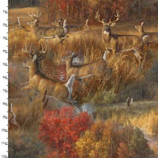 Handmade Placemat Or Table Runner Whitetail Country Frolicking Deer Multi