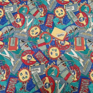 Around the World Travel Cotton Fabric