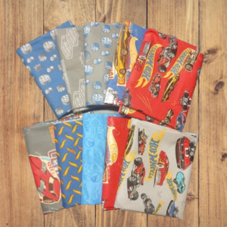 10 Fat Quarters - Assorted Hot Wheels Classic Cars Fat Quarter Bundle