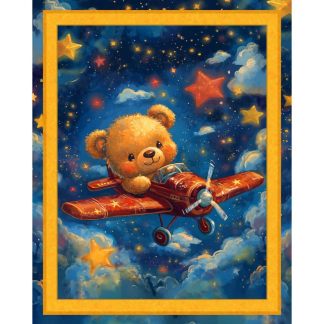 Airplane Teddy Cotton Panel