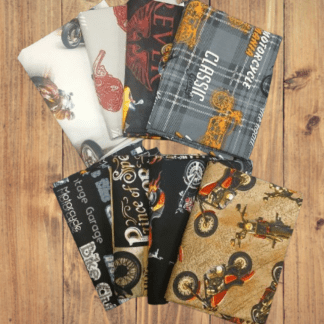 8 Fat Quarters - Assorted Motorcycle Fat Quarter Bundle