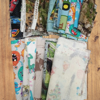 Assorted Novelty Quilting Squares Fabric - 1 lb Bundle