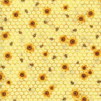 Handmade Valance or Curtain Panel Honeycomb Florals Yellow
