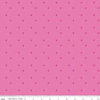 Mint for You Sprinkle Hearts Super Pink Sparkle Cotton Fabric