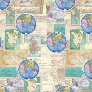 Vintage Cartography - 1 Yard Precut