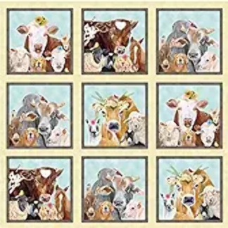 Happy Farm Cream 24" Wide Panel Fabric