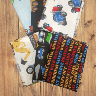 6 Half Yards - Assorted Construction Zone Heavy Equipment Half Yard Bundle