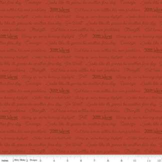 Go West with John Wayne Quotes Rust Cotton Fabric
