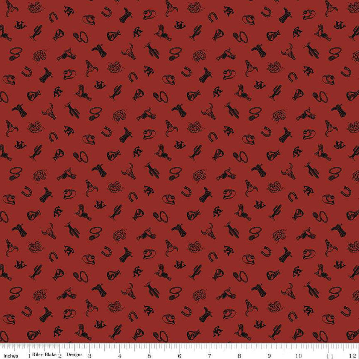 John Wayne Courage Icons Barn Red Cotton Fabric