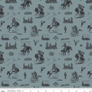 John Wayne Courage Cowboys Storm Cotton Fabric