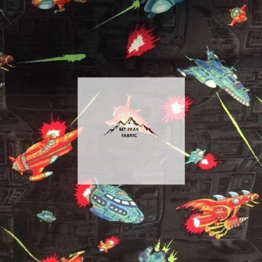Spaceships Cotton Fabric