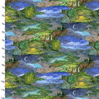 Love is All Around Picturesque Scenery Multi Cotton Fabric