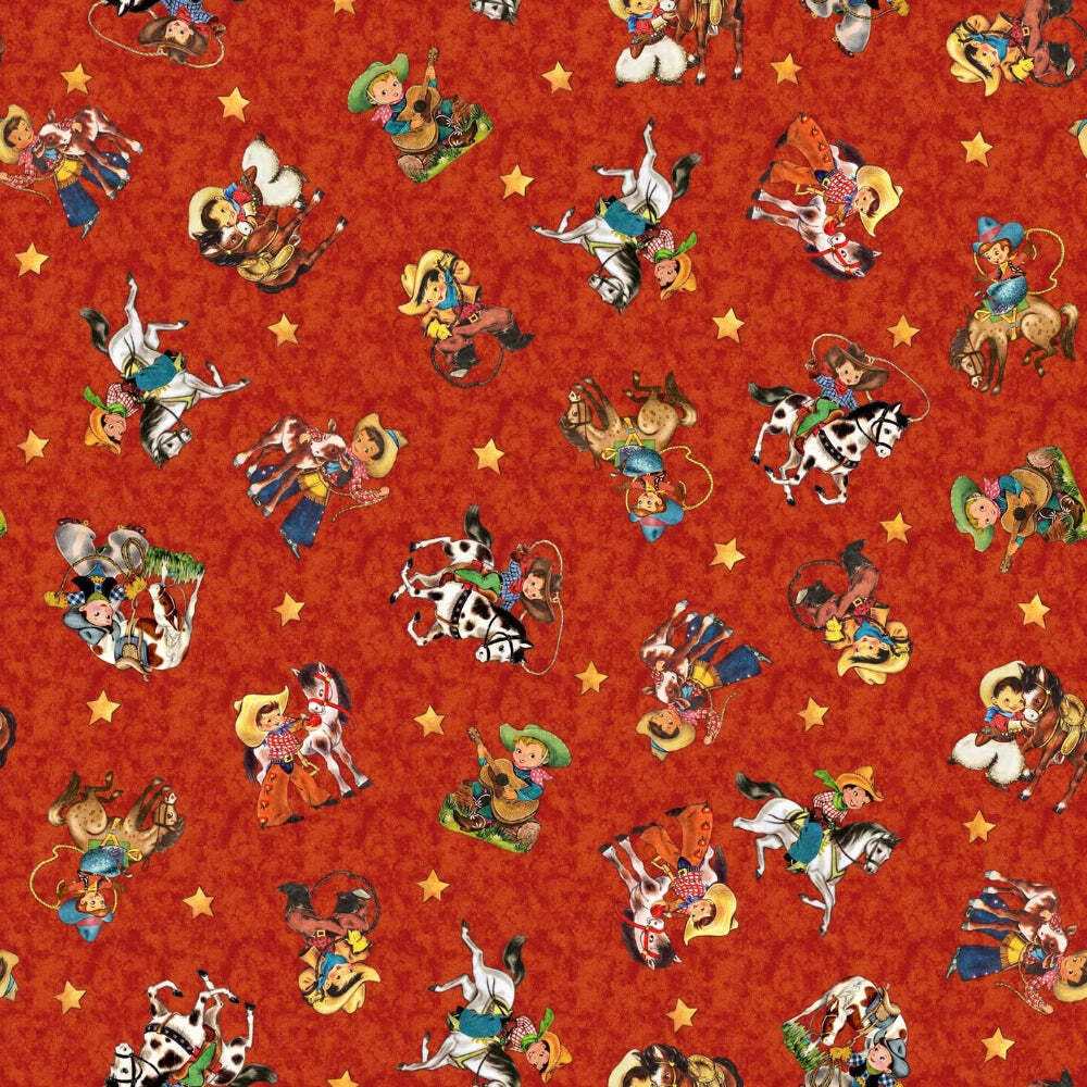 Handmade Placemat Or Table Runner Cowboy Up Retro Cowboy Toss Rust
