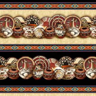 Southwest Pottery Stripe Cotton Fabric