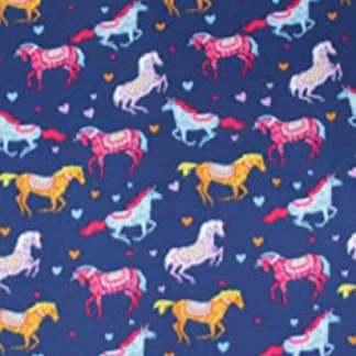 Handmade Single Layer Fleece 58"x 72" Throw Blanket "Unicorn Hearts ”