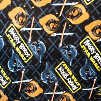 Handmade Single Layer Fleece 58"x 72" Throw Blanket "Angry Birds Star Wars Black