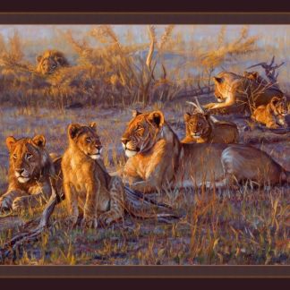 Afterglow Lions 45" Wide Cotton Panel Fabric