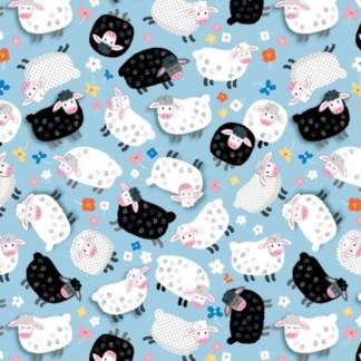 Barnyard Rules Always Be Ewe Cotton Fabric