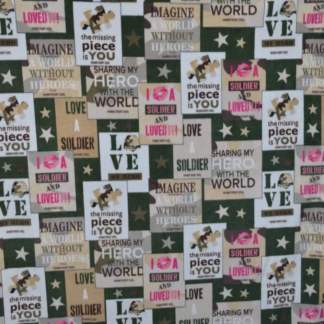 Military I Love A Soldier Fleece Fabric