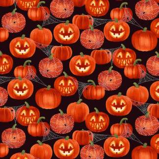 Hall Jackolanterns Glitter Cotton Fabric
