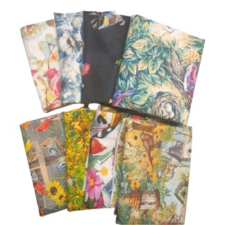 8 Fat Quarters - Assorted Birds Fat Quarter Bundle