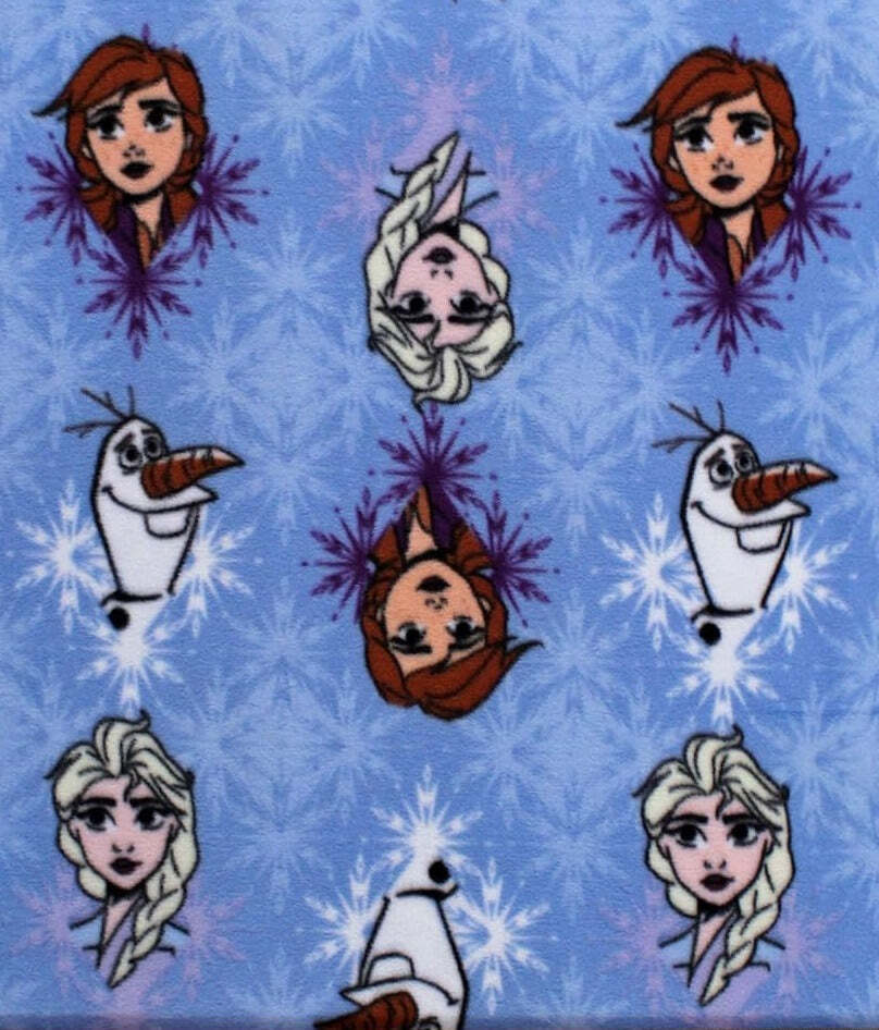 Handmade Single Layer Fleece 58"x 72" Throw Blanket "Frozen Best Friends ”