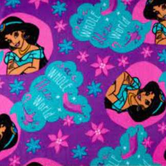 Handmade Single Layer Fleece 58"x 72" Throw Blanket "Aladdin Princess Jasmine A