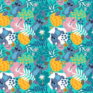 Lilo Stitch Jungle Cotton Fabric