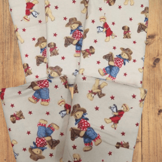 Assorted Teddy Bear Western Flannel 15" - 27" Pieces Fabric - 1 lb Scrap Bundle