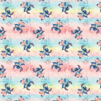 Lilo Stitch Tie-Dye Waves Cotton Fabric