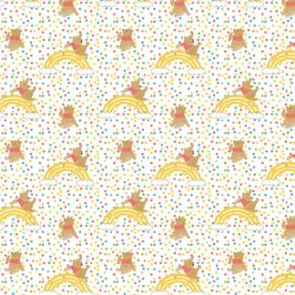 Winnie the Pooh Rainbow Jump Cotton Fabric