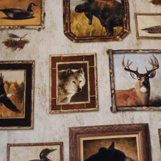 Wildlife Large Frames Cotton Fabric