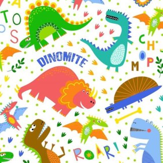 Fun Flannel T-Rex White