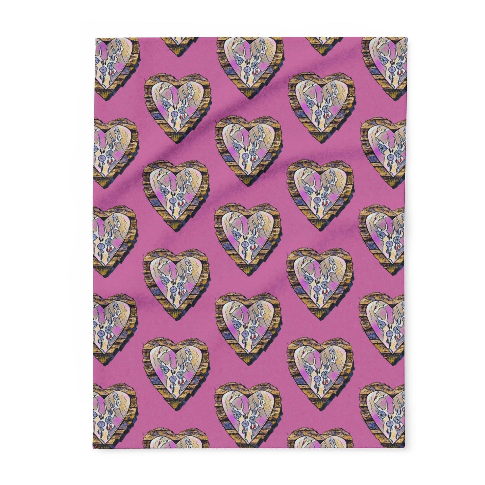 Cozy Heart Pattern Arctic Fleece Blanket - Perfect Gift For Any Occasion