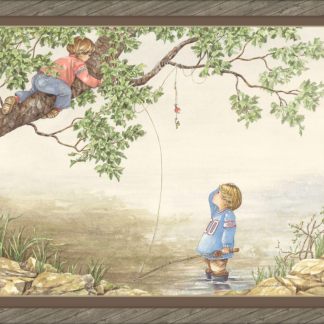 Fishing "Cast of Characters" Panel Cotton Fabric