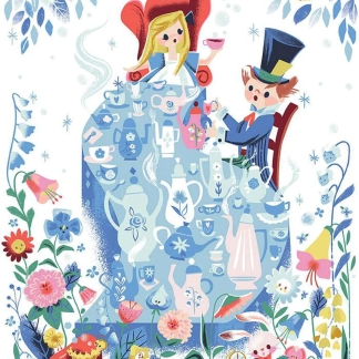 Down the Rabbit Hole Cotton Panel Fabric