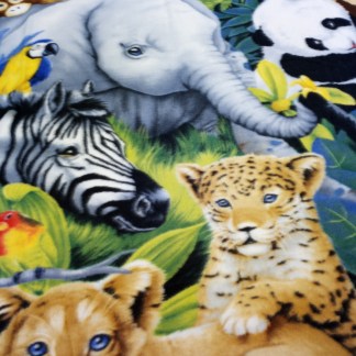 Jungle Single Layer Finished Fleece Throw