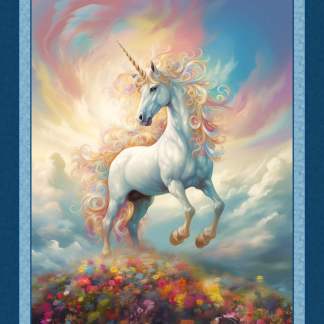 Unicorn Paradise Panel Cotton Fabric