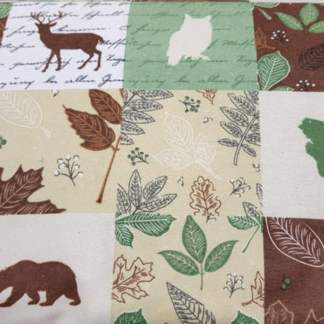 Wildlife Wood Patch Olive Flannel